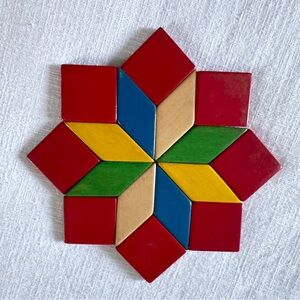 German MCM Wooden Tile Trivet